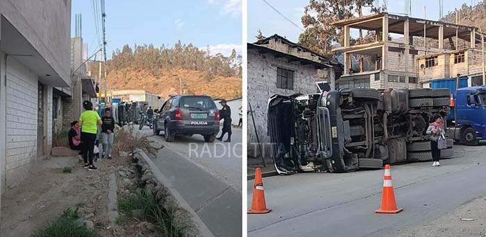 CamiÃ³n repartidor de gaseosas sufre volcadura en Tamburco